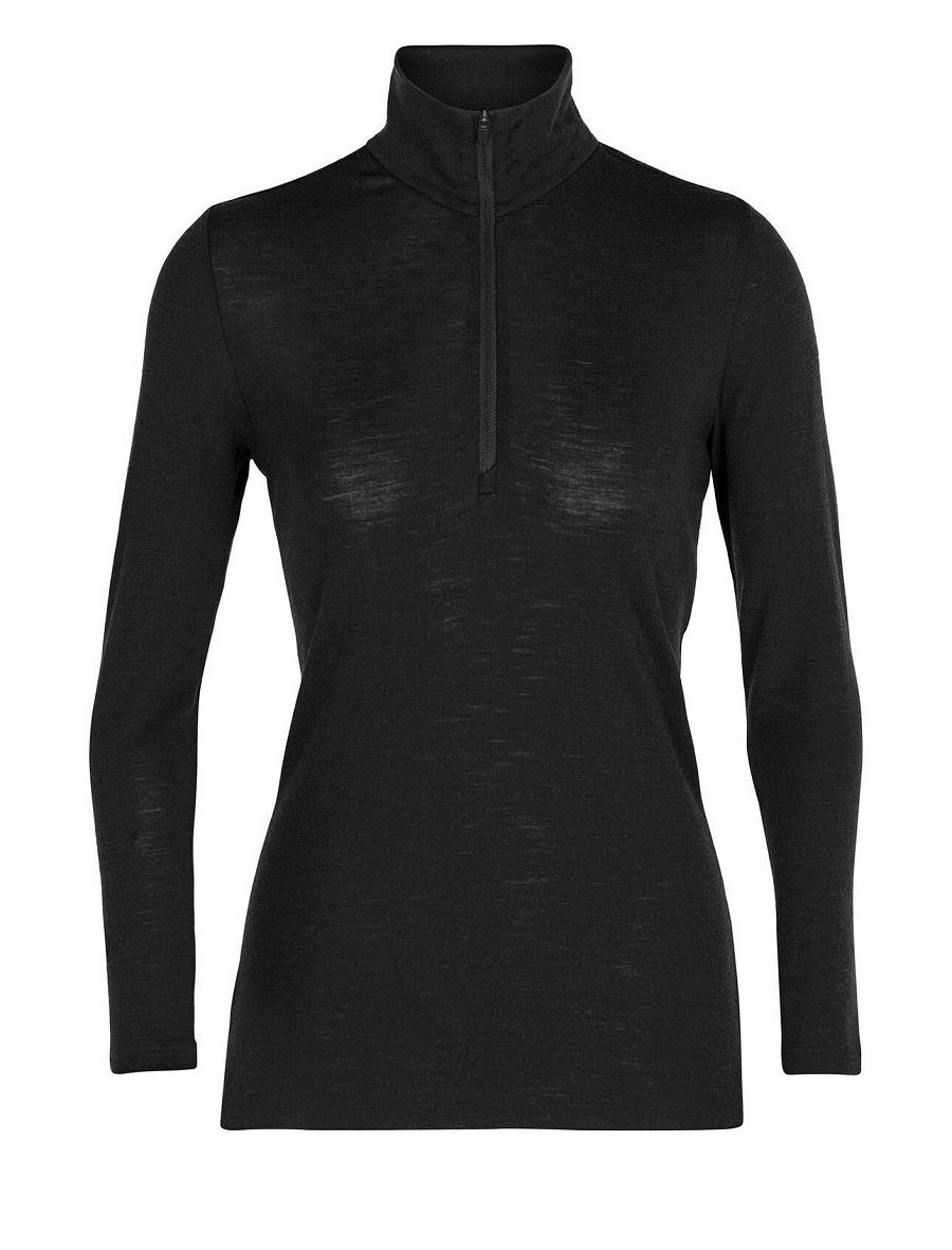 Base Layers Icebreaker Merino 175 Everyday Long Sleeve Half Zip Thermal Top Damskie Czarne | PL 1084BEXC